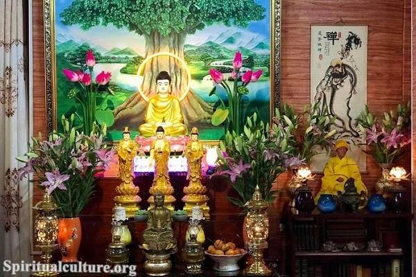 Where do Buddhists worship?